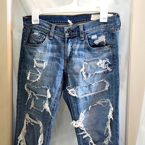 Rag & Bone Dre Distressed Brigade Jean - Picture 1 of 6